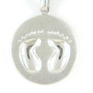Round Footprint  Pendant W/Chain Sterling Silver     *CLEARANCE-FINAL SALE*