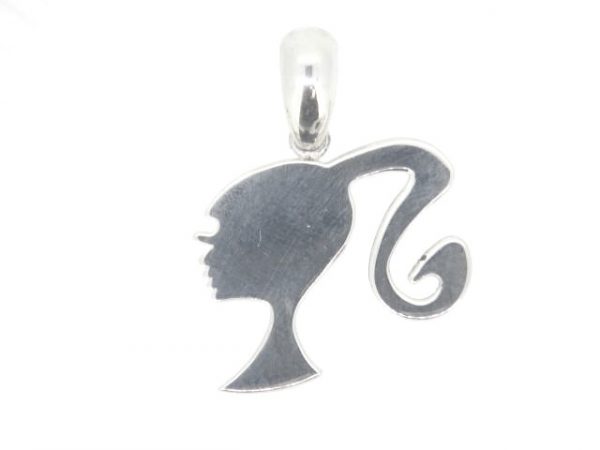 Girl W/Ponytail BARBIE Profile Pendant Sterling Silver     **CLEARANCE-FINAL SALE**