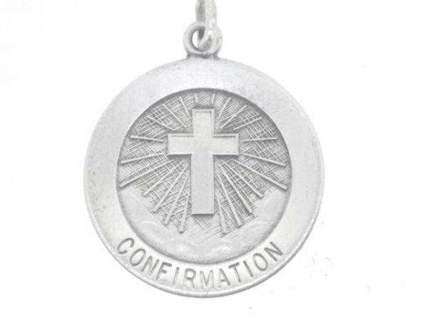 Confirmation Medallion Antiqued Finish Sterling Silver/18MM    *CLEARANCE-FINAL SALE*