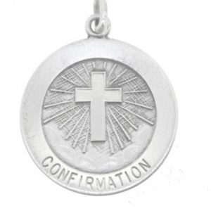 Confirmation Medallion Antiqued Finish Sterling Silver/18MM    *CLEARANCE-FINAL SALE*