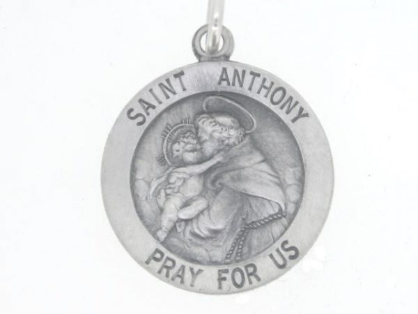 St. Anthony Medallion Antiqued Finish Sterling Silver/18MM    *CLEARANCE-FINAL SALE*