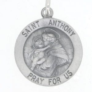 St. Anthony Medallion Antiqued Finish Sterling Silver/18MM    *CLEARANCE-FINAL SALE*
