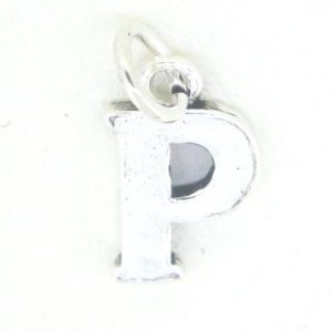 P Initial Block  Pendant Sterling Silver  *CLEARANCE-FINAL SALE*