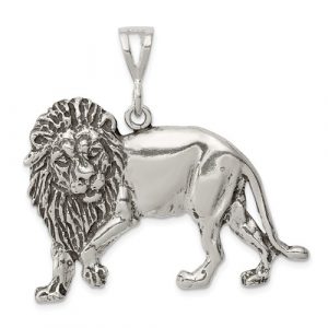 Lion Pendant Antiqued Sterling Sterling Silver  *CLEARANCE-FINAL SALE*