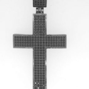 Black Cubic Zirconia Pave  Cross Black Rhodium Sterling Silver/45MM    *CLEARANCE-FINAL SALE*
