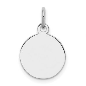 Round Disc Pendant Sterling Silver Engravable/12MM  *CLEARANCE-FINAL SALE*