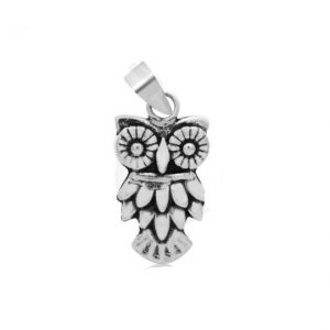 Owl Sterling Silver Pendant/15MM  *CLEARANCE-FINAL SALE*