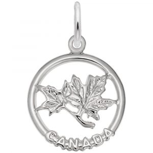 Canada W/Maple Leaf Pendant Sterling Silver/14MM  *CLEARANCE-FINAL SALE*