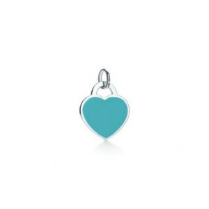 Turquoise Enamel Heart Pendant Sterling Silver/9MM