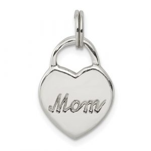 MOM   Heart Pendant Sterling Silver     **CLEARANCE-FINAL SALE**