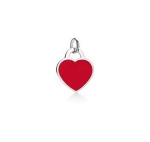 Red Enamel Heart Pendant Sterling Silver/9MM
