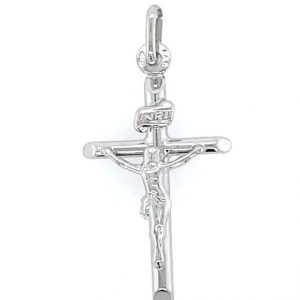 Tube Crucifix Pendant Sterling Silver/30MM
