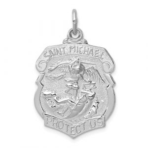 St. Michael Badge Medal Sterling Silver/26MM  *CLEARANCE-FINAL SALE*