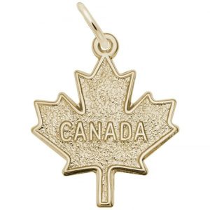 CANADA  Maple Leaf Pendant Gold Plated Sterling Silver/18MM
