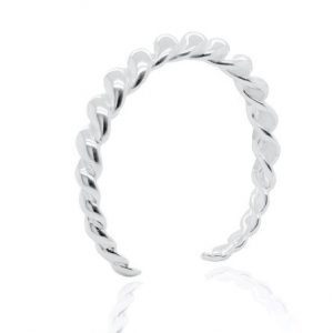 6-10MM Tapered Tear Drop Cuff Bangle Sterling Silver