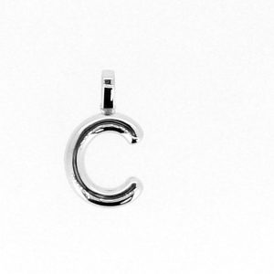 C Initial Bubble Style Pendant Sterling Silver/17MM