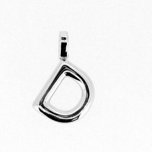 D Initial Bubble Style Pendant Sterling Silver/17MM