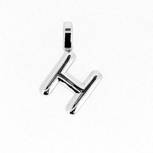 H Initial Bubble Style Pendant Sterling Silver/17MM