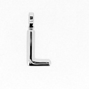L Initial Bubble Style Pendant Sterling Silver/17MM