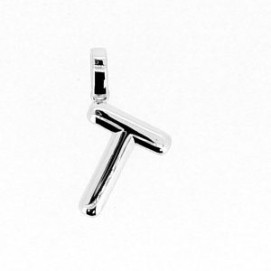 T Initial Bubble Style Pendant Sterling Silver/17MM