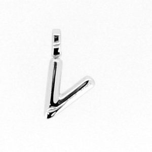 V Initial Bubble Style Pendant Sterling Silver/17MM