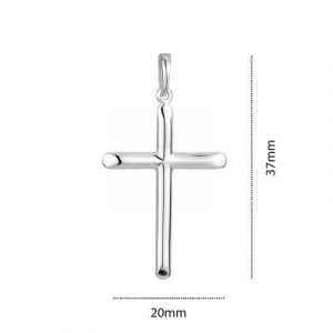 Plain Tube Cross Pendant Sterling Silver