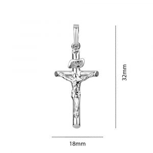 Tube Crucifix Pendant Sterling Silver