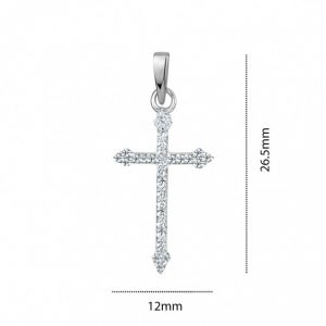 Cubic Zirconia Fancy Cross Pendant Sterling Silver