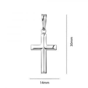High Polish  Cross Pendant Sterling Silver
