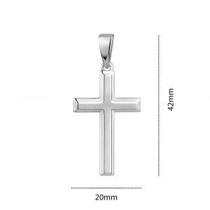 Beveled Edge Cross Pendant Sterling Silver
