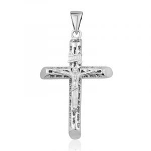 6MM Tube Crucifix Pendant Sterling Silver/55MM