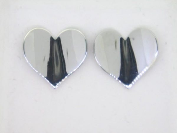 High Polish Heart Stud Earrings Sterling Silver     **CLEARANCE-FINAL SALE**