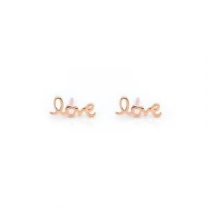 LOVE Stud Earrings Rose Gold Plated Sterling Silver/10MM     *CLEARANCE-FINAL SALE*