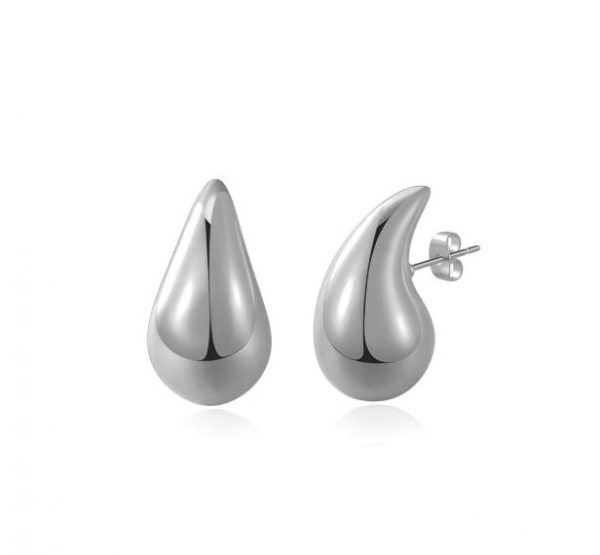 Rain Drop Shaped Stud Earrings Sterling Silver/15MM     *FINAL SALE*