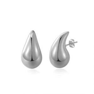 Rain Drop Shaped Stud Earrings Sterling Silver/15MM     *FINAL SALE*