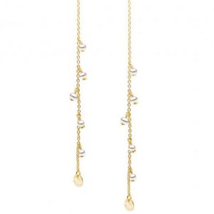 Dangling Fresh Water Pearl Ear Threader Earrings Gold Plated Sterling Silver   *FINAL SALE*