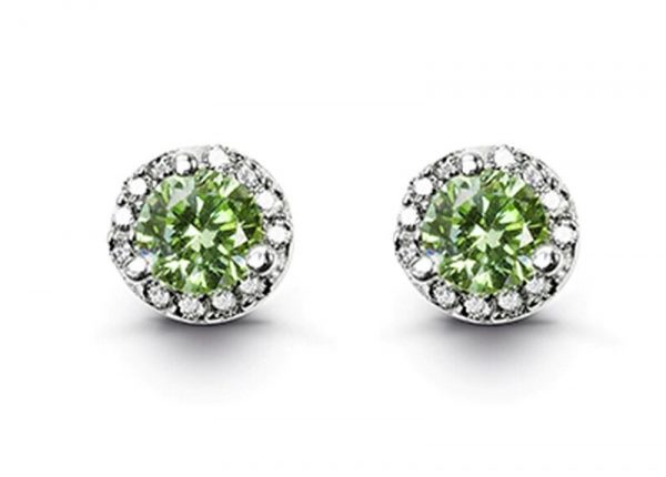Simulated Birthstone & Cubic Zirconia Halo Stud Earrings Sterling Silver/AUG  *FINAL SALE*