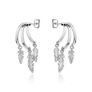 Dangle Feather Stud Earrings Sterling Silver   *FINAL SALE*