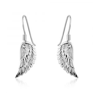 Angel Wing Dangle Earrings Sterling Silver/16MM
